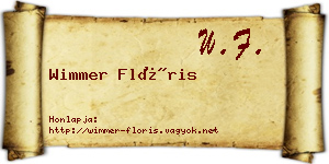 Wimmer Flóris névjegykártya